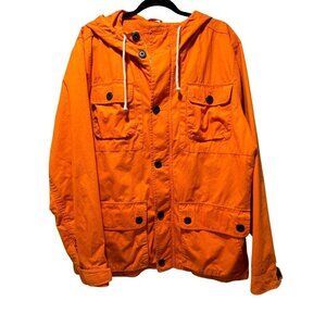 GAP Netherlands Women's XL Full Zip City Deck Hooded Jacket Vibrant Orange Lined